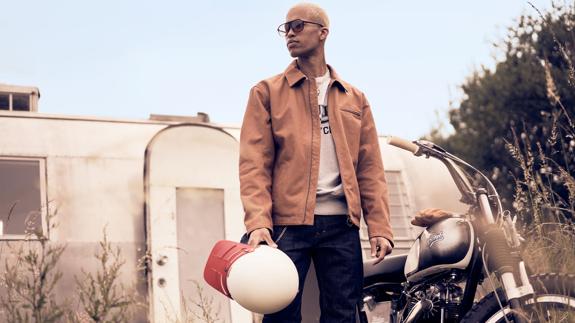 Triumph mcqueen waxed camo sales jacket